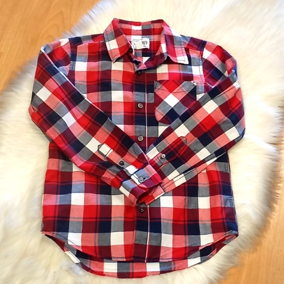 TCP Red Plaid Button Down  Shirt-10/12 - Picture 6 of 9
